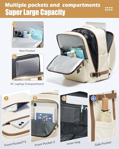 Vacuum Backpack Travel with Pump,Vacuum Sealed Backpack,Travel Backpack with Vacuum System,40x30x20 Airbag Travel,Laptop Vacpack Backpacks Bag Airline Flight Approved,Beige - color: A12-beige Brown-with Pump