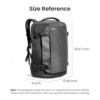 tomtoc Travel Backpack 40L, TSA Friendly Flight Approved Carry-on Luggage Hand Water-resistant Lightweight Business Rucksack, Durable Large Weekender Bag Daypack Fits 17.3 Inch Laptop, PFAS Free - color: Black, size: 40L