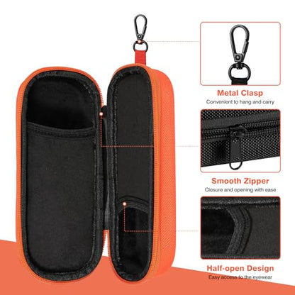 MoKo Double Eyeglass Case, Hard Shell Dual Glasses Case, Travel Sunglass Organizer with Zipper, Eyeglasses Storage Box - color: Orange-rectangular