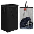 DOKEHOM 90L X-Large Laundry Basket with Removable Wash Bag on Wheels, Collapsible Rolling Laundry Hamper, Foldable Clothes Organizer, Folding Washing Bin (Black) - color: Black, size: X-Large Pro 29"