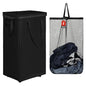DOKEHOM 90L X-Large Laundry Basket with Removable Wash Bag on Wheels, Collapsible Rolling Laundry Hamper, Foldable Clothes Organizer, Folding Washing Bin (Black) - color: Black, size: X-Large Pro 29"