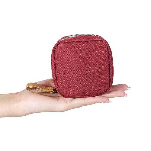 Hekyip Mini Cosmetic Bag, Travel Makeup Pouch, Portable Waterproof Cosmetic Pouch for Ladies Women, Mini (Mini Red) - color: Mini Red