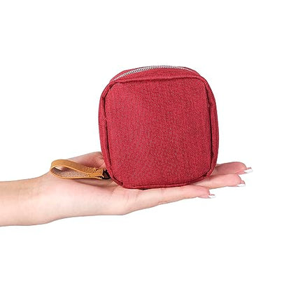 Hekyip Mini Cosmetic Bag, Travel Makeup Pouch, Portable Waterproof Cosmetic Pouch for Ladies Women, Mini (Mini Red) - color: Mini Red