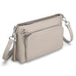 befen Anti Theft Genuine Leather Crossbody Bags for Women Handbags and Shoulder Basg with Built in Wallet RFID Leather Purse - color: Grey