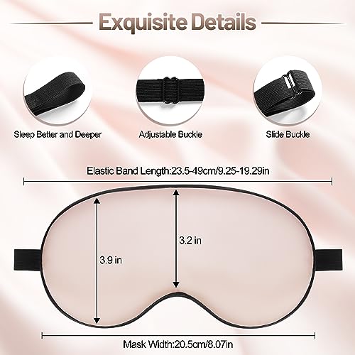 Silk Eye Sleep Mask - Adjustable Strap, Comfortable & Soft Satin Eye Mask, Blindfold Eyeshade for Men & Women for A Full Night's Sleep (Pink) - color: Pink