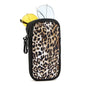 WOZEAH Double Eyeglass Case with 2 Compartments, Travel Eyewear Organizer for Two Pairs of Glasses - color: Leopard2