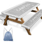 Picnic Table Cover with Bench Covers Elastic Edges, Grey Camper Fitted Table Cover, Outdoor Patio Camping Essentials 72 Inch 3PCS, Waterproof Camping Fitted Tablecloth with Drawstring Bag - color: Grey, size: 72in