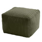 MeMoreCool Square Stuffed Pouf Ottoman Foot Rest, Stripe Furry Floor Pouf Foot Stool with Foam Chunk Filling, Soft Fluffy Stuffed Ottoman Footrest for Living Room, Faux Fur Green - color: Ribbed Green