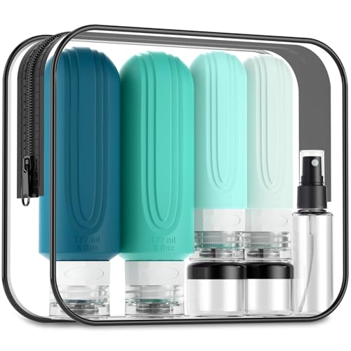 Mrsdry 16 Pack Travel Bottles for Toiletries, Oversize 6oz Silicone Travel Containers, Leak Proof Refillable Liquid Shampoo And Conditioner Travel Essentials - color: Mint