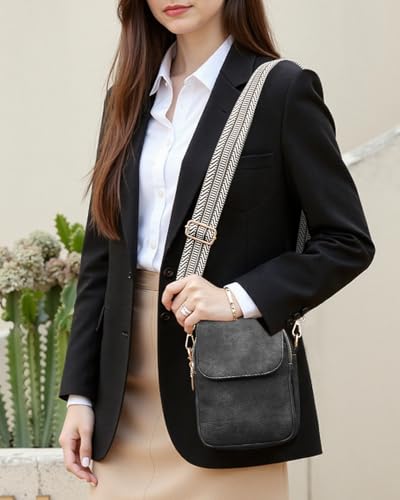 Fashion Small Crossbody Bags for Women Trendy Designer Cell Phone Purses Wallets with Card Holder Anti Theft Travel - color: Darkgrey