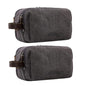 2Pack Men's Toiletry Bags Pu,Travel Toiletry Organizer, Waterproof Shaving Kit Pouch For storing daily essentials like toiletries and cosmetics,Black (Canvas Grey) - color: Canvas Grey