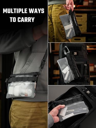 TACTICAL_GEEK EDC Modular Carry Pouch, Waterproof Nylon Organization, Multifunctional Utility Carry Pouch, Semi-Transparent Mesh Pouch for Storing Tools, Daily Necessities - size: Storage A16