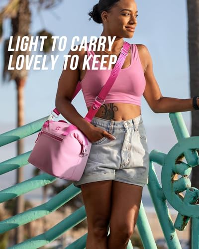GLORIEROO Pastel Lunch Box Women | Insulated Soft Waterproof Leakproof Lunch Bag Cooler | Adjustable Strap | BPA-Free - color: Berry Blush