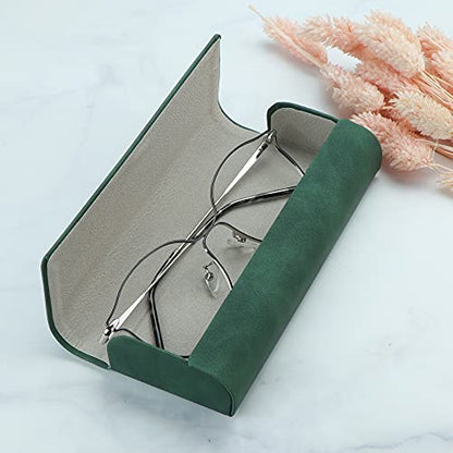 LifeArt Eyeglass Case Hard Shell, Portable Sunglass Case for Women and Men, fashionable PU Leather Eyeglass Case, Lightweight - color: 641_ybr(green)