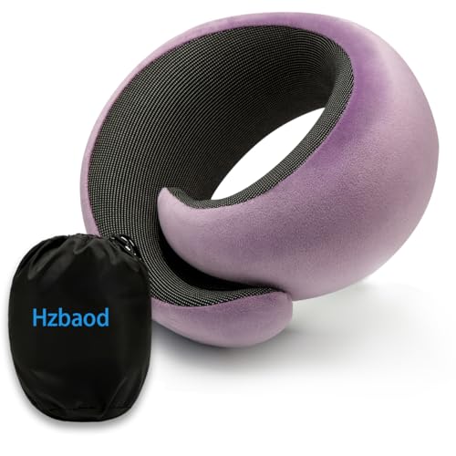 U Shape Travel Pillow - Memory Foam Neck Pillow for Ultimate Support & Comfort - Perfect for Travel, Airplane, Car, and Home Use - Ideal Travel Accessory - color: Purple