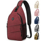 Pritent Crossbody Bags for Women Men Trendy Sling Bag Backpack Casual Chest Bag with Convertible Shoulder Strap - color: Wine Red, size: Medium