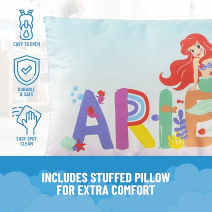 Jay Franco Kids Slumber Bag and Pillow - 54 x 27 Inch Comfy Indoor Sleeping Bag for School and Sleepovers, 2 Piece Set, Multi - The Little Mermaid - color: Multi - The Little Mermaid