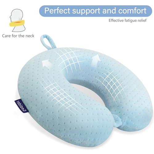 Travel Neck Pillow Memory Foam Pillow Support Pillow U Shape Compact & Lightweight Neck Pillow for Sleeping Travel for Plane, Car, Home, Office Camping Light Blue - color: Light Blue