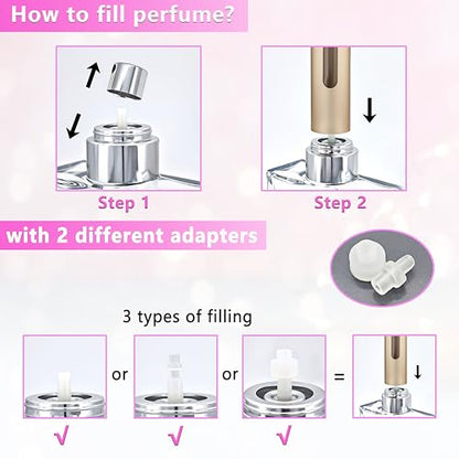 Refillable Perfume Atomizer Travel Bottle 5ml Leakproof Luxury Travel Perfume Refillable Bottle, Portable Perfume Atomizer (Gold) - color: Gold