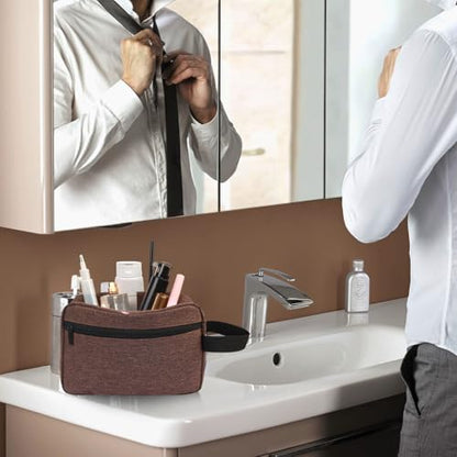 Icramsy Travel Toiletry bag Toiletry bag for women men Hanging Cosmetic bag Travel accessories for Women Men (Brown) - color: Brown