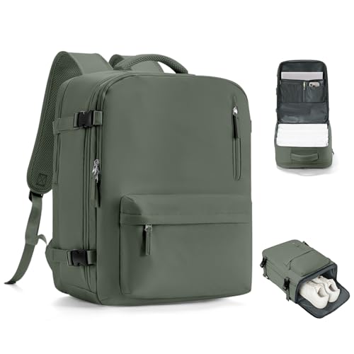 VGCUB Travel Backpack for Women Men for Spirit Airlines Personal Item Bag 18x14x8 Inches Laptop College Backpack,Waterproof Carry on Flight Approved Work Backpack,Large Army green - color: Army Green, style: X-large
