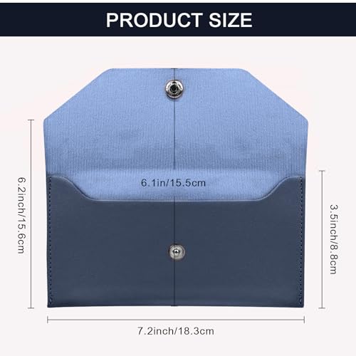 Pu Leather Cash Envelope Wallet for Women - Reusable Cash Stuffing Wallet, Budgeting Companion (Dark-Blue) - color: Dark-Blue