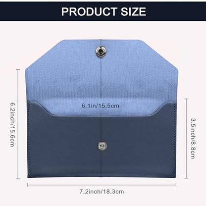 Pu Leather Cash Envelope Wallet for Women - Reusable Cash Stuffing Wallet, Budgeting Companion (Dark-Blue) - color: Dark-Blue