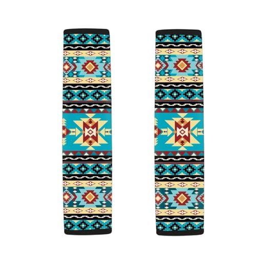Aztec Auto Seat Belt Cover Seatbelt Shoulder Pad 2 Pack Comfortable Car Interior Automotive Anti-Slip Shoulder Strap Protect Fit Most Car, Truck, Suv, or Van - color: Aztec