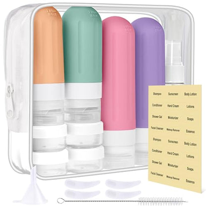 Landisun Travel Bottles for Toiletries 18Pack Travel Size Containers Toiletry Travel-Containers TSA Approved Leak Proof (Green) - color: Green