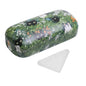 PERFECTSIGHT Sunglasses Case, Large Hard Shell Glasses Case, Cute PU Leather Protective Eyeglasses Case for Women Men - color: Green Cat