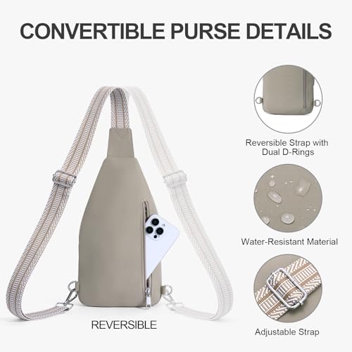 Small Sling Bag for Women, Puffer Crossbody Bag Anti Theft Travel RFID Purses Fanny Packs for Travel Hiking - color: Grey