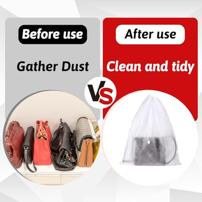 100pcs Dust Bags for Purses Storage Bags for Handbags Drawstring Purse Covers for Dust and Storage 15.7in x 18.89in Breathable Non-woven Fabric Storage Pouch String Bag Travel Shoe Dust Bags