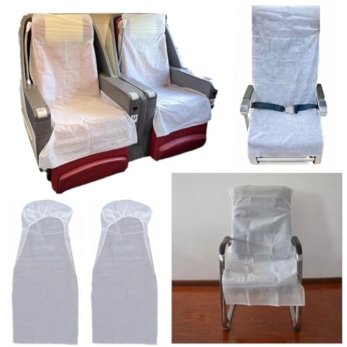 10 Pack Airplane Seat Covers Disposable Train Seat Cover with Armrest Sleeve for Oversea Flight Travel Essencials Trip Bus Seats Rental Car Seat Long Flight Airline Theatre Cinema Public Seats