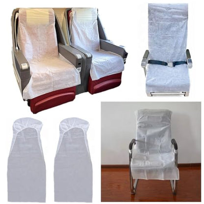 10 Pack Airplane Seat Covers Disposable Train Seat Cover with Armrest Sleeve for Oversea Flight Travel Essencials Trip Bus Seats Rental Car Seat Long Flight Airline Theatre Cinema Public Seats