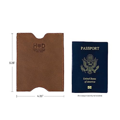 Hide & Drink, Travel Passport Pocket Sleeve Handmade from Full Grain Leather - Single Malt Mahogany - color: Single Malt Mahogany