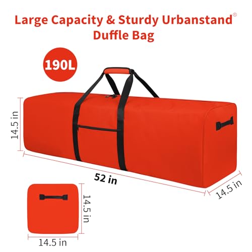 Urbanstand 52 Inch Large Duffle Bag for Travel Camping Sport Equipment Storage Bag with 2-way Lockable Zippers (Orange 2Pack) - color: Orange, size: 52inch 2Pack