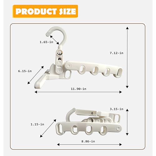 Over The Door Hooks Hanger,Foldable Portable Folding Hangers,Hanging Rack,Clips,Essentials for Cruise,Vacation,Camping,RV,Road Trip,Hotel,Business Travel, Student Apartment(White Box)