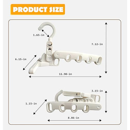 Over The Door Hooks Hanger,Foldable Portable Folding Hangers,Hanging Rack,Clips,Essentials for Cruise,Vacation,Camping,RV,Road Trip,Hotel,Business Travel, Student Apartment(White Box)