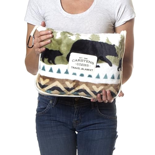 Carstens, Inc. Travel Blanket, Premium Compact 2-in-1 Airplane Blanket/Pillow, Hidden Lake - color: Hidden Lake