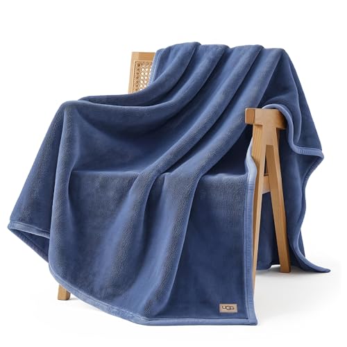 UGG Coco Throw Blanket – Fluffy Warm Blanket for Couch, Perfect for Bedroom Decor, House Warming Gifts or Luxurious Birthday Gifts for Women, 50" x 70", Blue Dart - color: Blue