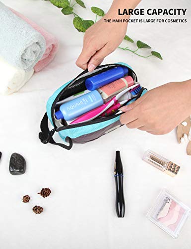 GOX Travel Toiletry Bag Dopp Kit Case for Men Multifunction Packing Organizer Pouch - color: Grey/Sky blue
