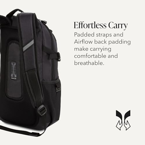 SWISSGEAR City Pack Backpack, Slim Profile, Dark Grey,15.9L, 18-Inch - color: Dark Grey