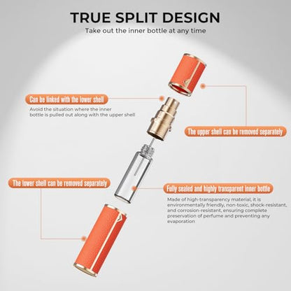 kuangre 10ml Atomizer Perfume Spray Bottle, Empty Cologne Dispenser, Portable Sprayer Travel Essentials for Many Scenes Gifts. - color: Starry Orange-10ml
