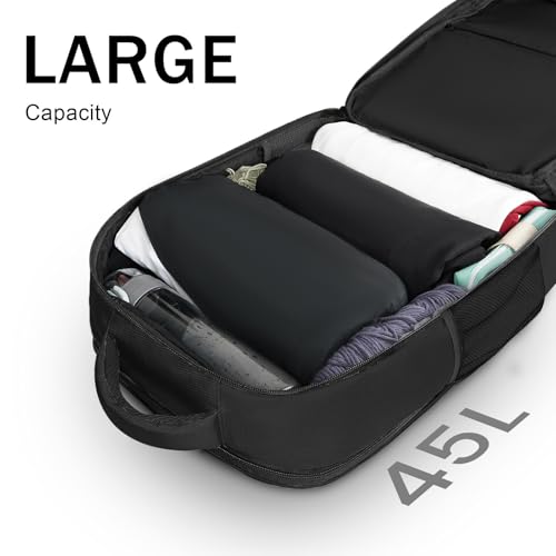 MATEIN Extra Large 45L Travel Laptop Backpack, Airline Approved Carry on Backpack with Shoe Compartment, Water Resistant Luggage College Overnight Weekender Travel Bag Fit 18" Laptop, Black - color: Black, size: XX-Large