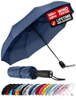 Repel Windproof Travel Umbrella - Compact & Withstands Winds up to 100MPH , Strongest Premium Auto Folding Umbrella for Rain and Sun - Durable, Light & Portable for Women & Men , Fits Backpack & Cars - color: Navy Blue - Travel Umbrella (1 Pack)