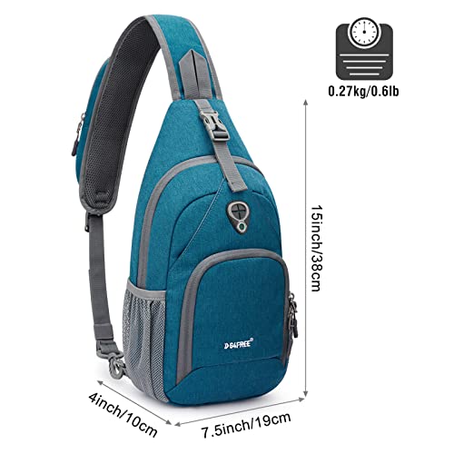 G4Free RFID Sling Bag Crossbody Backpack Small Chest Shoulder Bag Hiking Outdoor - color: Teal Blue