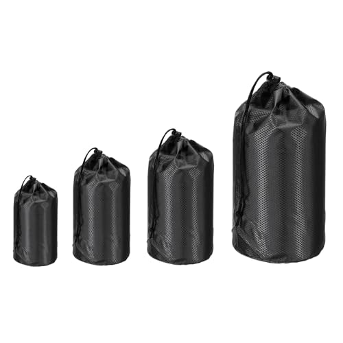 PATIKIL Stuff Sack, Waterproof Outdoor Storage Sack Portable Drawstring Dust Flap Bag for Camping Hiking Backpacking - color: Black
