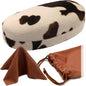 MyEyeglassCase Hard Sunglasses case - Women Glasses Case Holder - Large Durable Eyeglass Case Hard Shell with Pouch & Cloth - color: Pony Animal Print