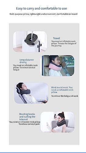 Travel Pillow 100% Pure Memory Foam Neck Pillow, Comfortable & Breathable Cover, Machine Washable, Airplane Travel Kit with 3D Contoured Eye Masks, Earplugs (Blue) - color: Blue