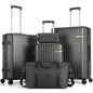 Hoteel Luggage Sets 5 Piece (4-YEARS WARRANTY), ABS+PC Suitcases with Wheels and Side Hook, Hardshell 20/24/28 inch Luggage with Duffel Bag Travel Bag, Black - color: Black, size: 5 Piece Set (20/24/28/DB/TB)